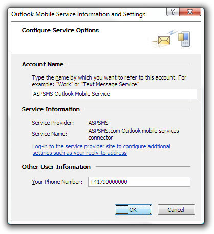 Outlook Mobile Service Information and Settings